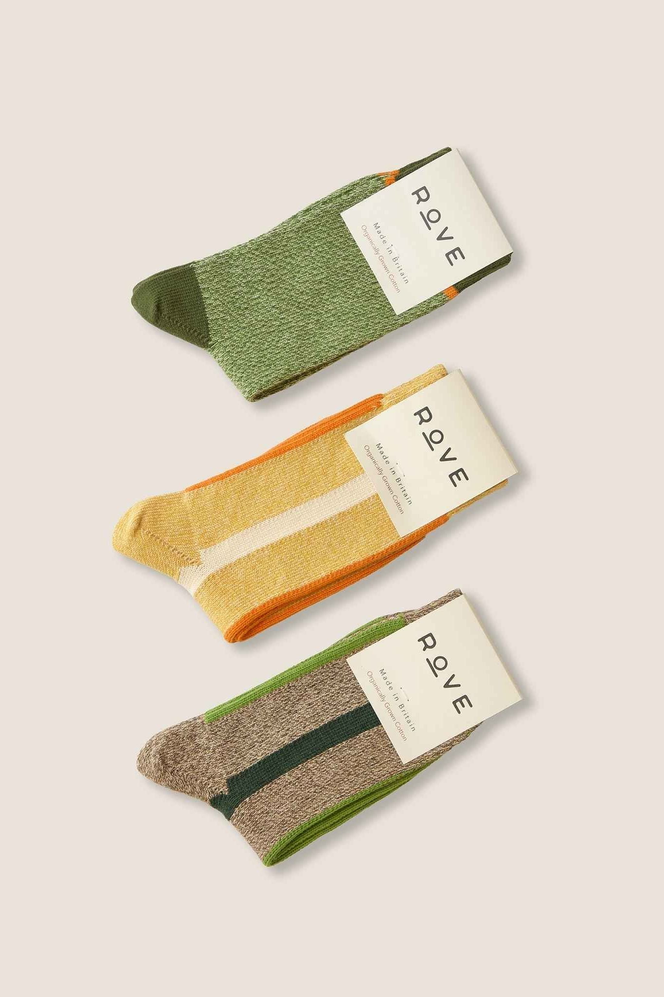 Organic Cotton Socks 3 Pairs | Green