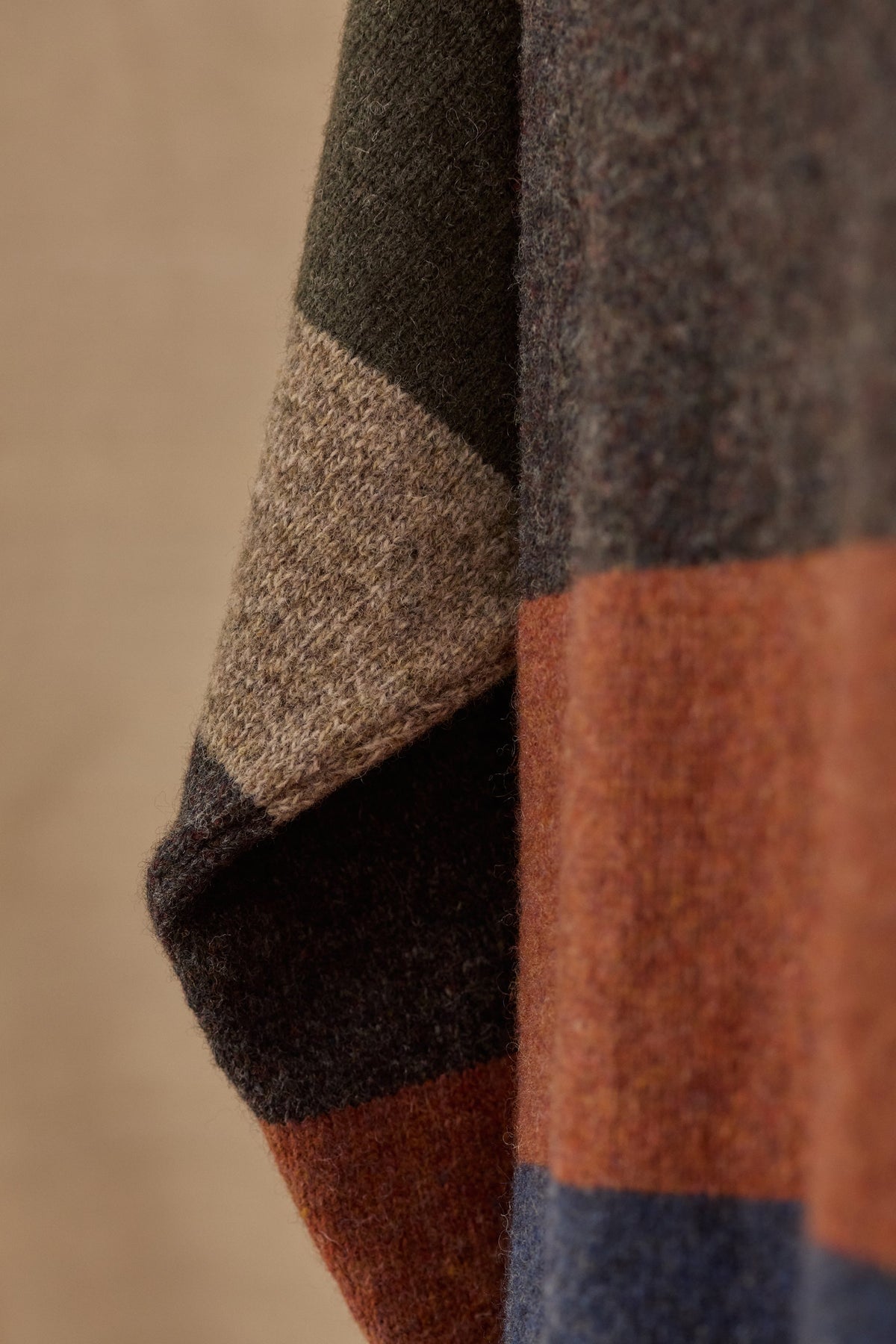 Striped Funnel Neck Sweater | Moss