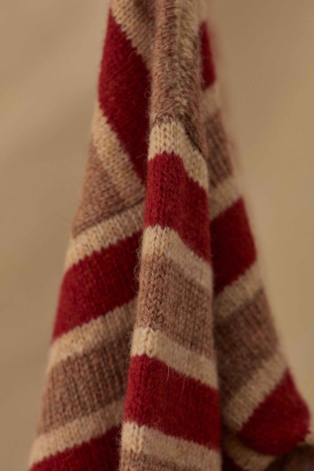 Striped Funnel Neck Sweater | Rose