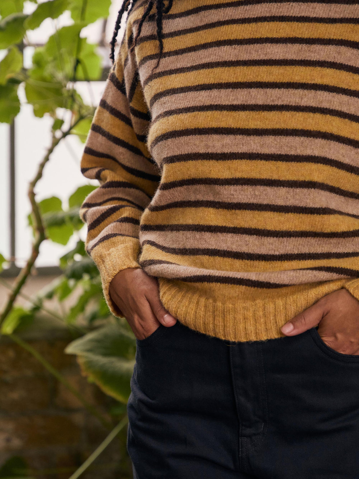 Striped Funnel Neck Sweater | Harvest