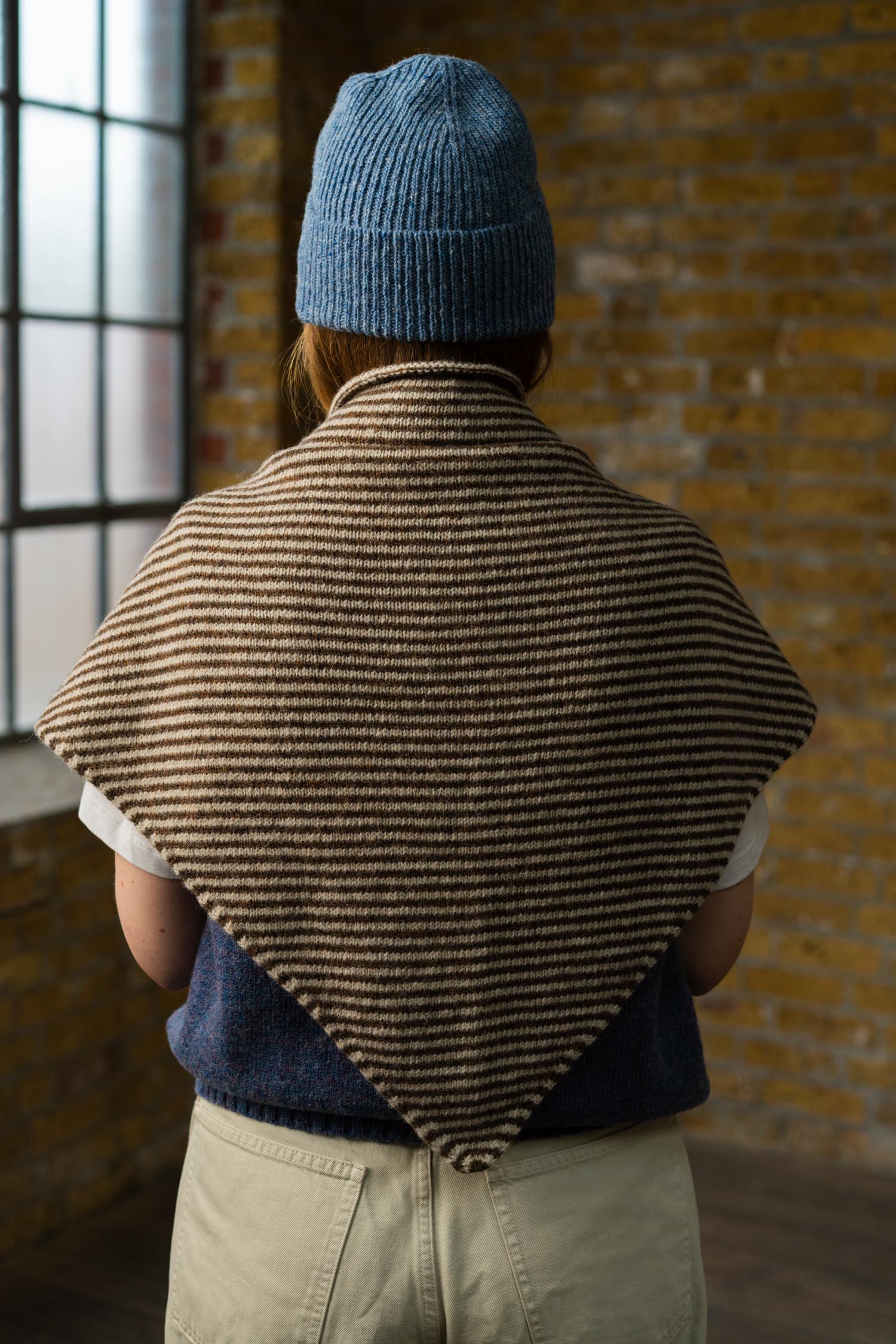 Triangle Scarf | Cedar Brown Stripe
