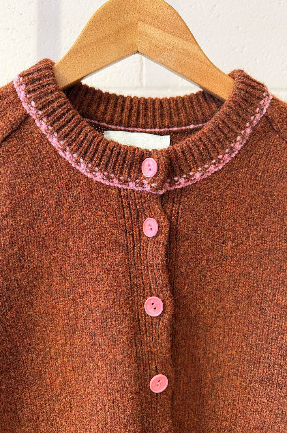 Cecilia Cardigan, Rust Lambswool & Cashmere