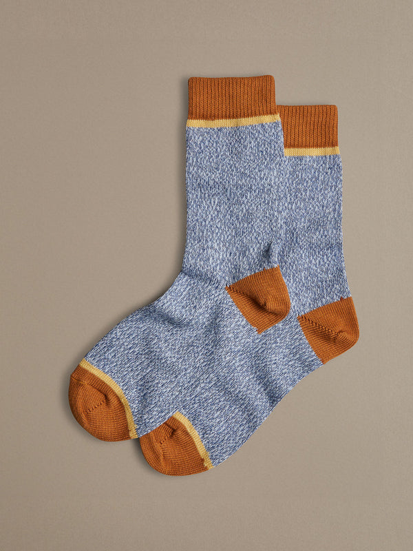 Blue marl organic cotton socks made in Britain
