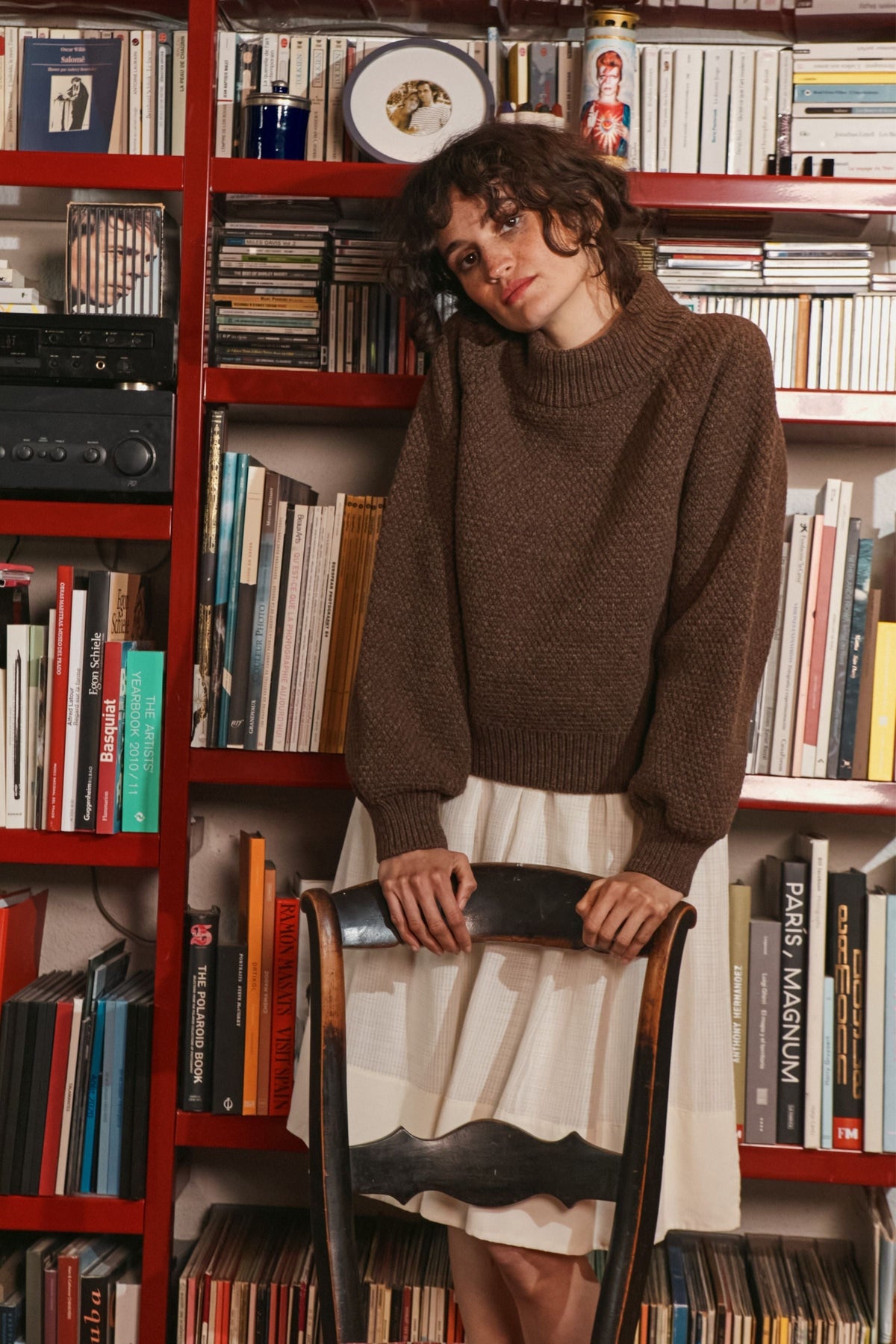 VANESSA Raglan Sweater in Merino Wool - Chocolate