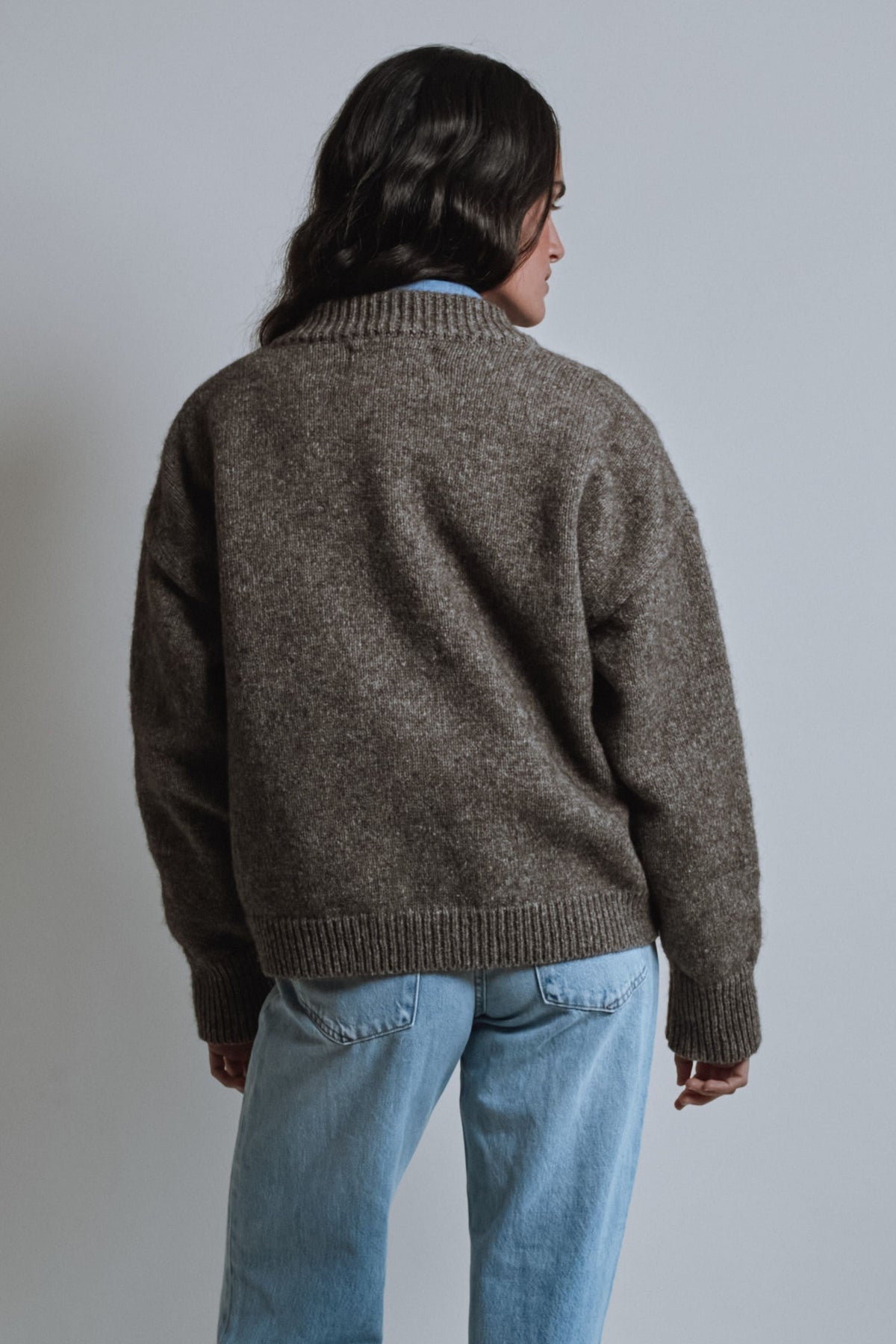 SILKE Cardigan in Yak Wool - Brown