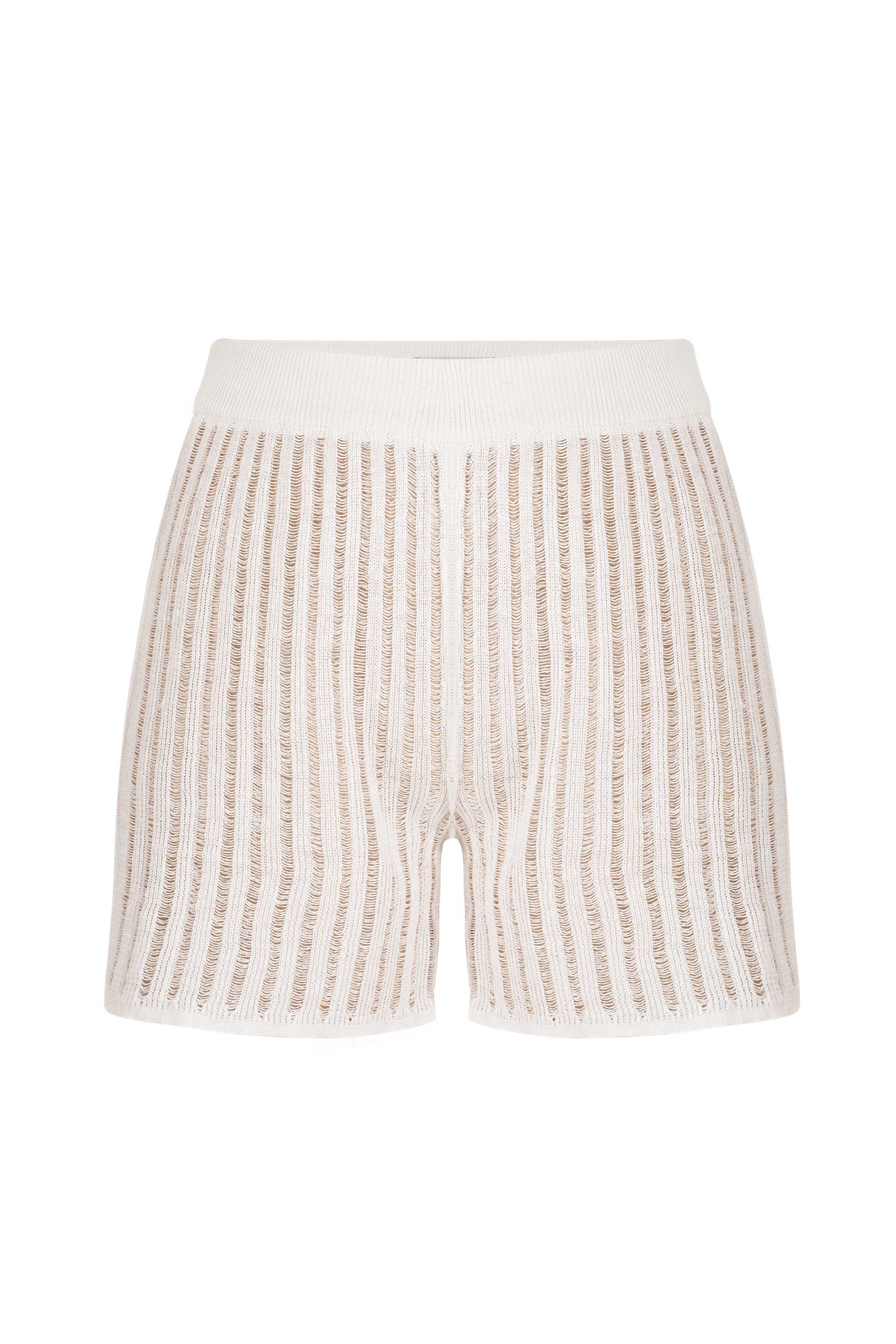 Sole 100% Linen Beach Shorts White