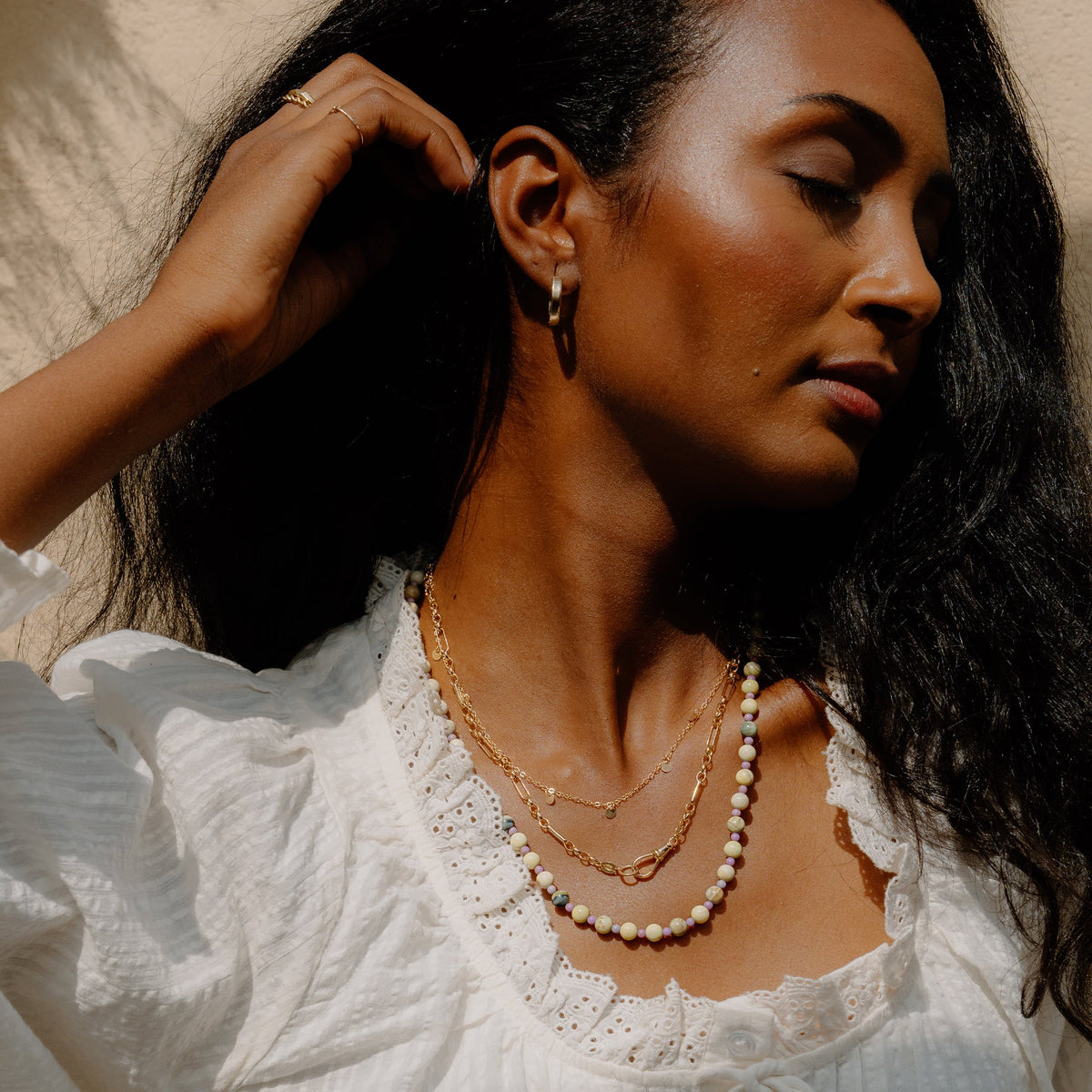 Sage & Lilac Beaded Necklace