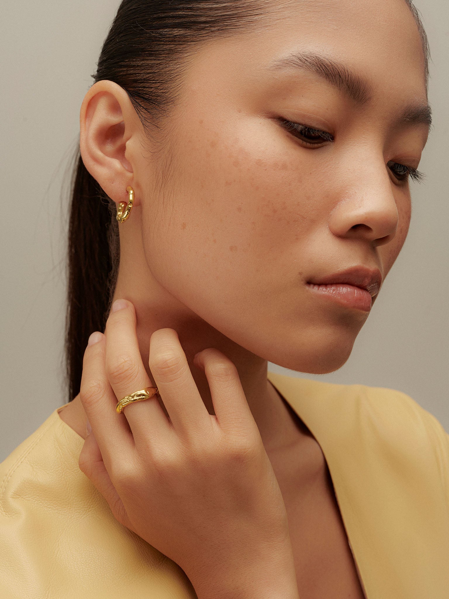 Talisman Small Hoop Earrings Gold