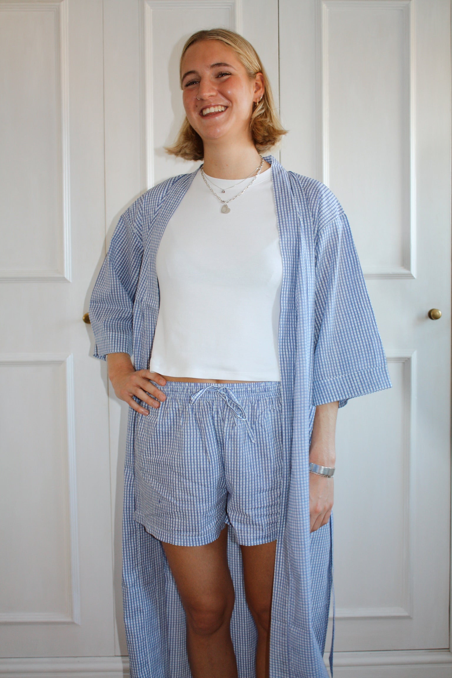Blue Gingham Robe