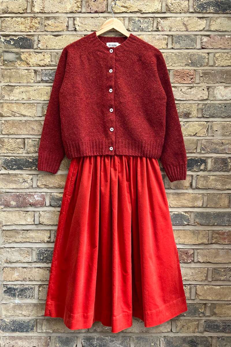 Ada Lambswool Cardigan Red Madder