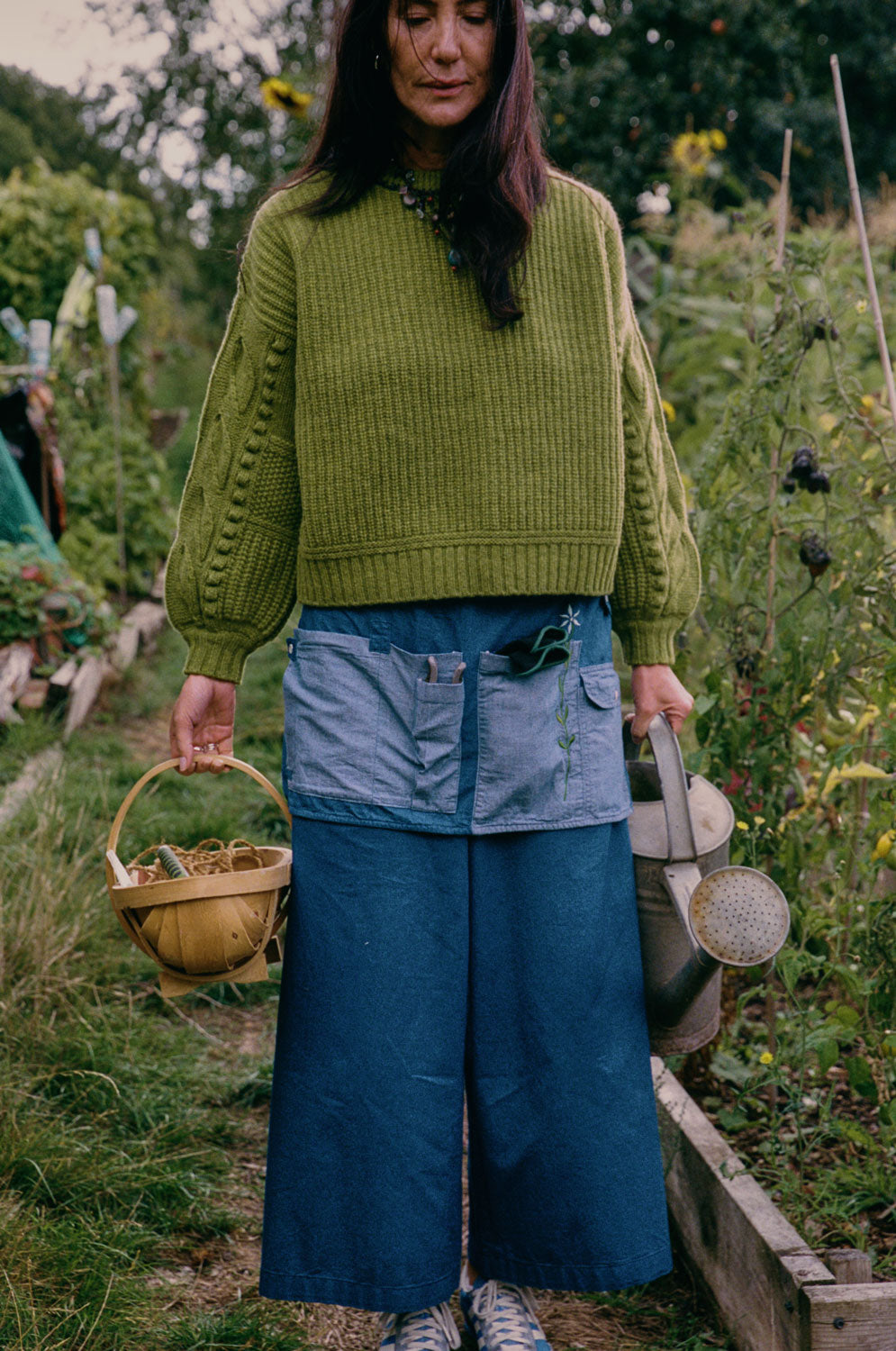 Adams Knitted Fishermans Rib Sweater, Dewy Moss Green