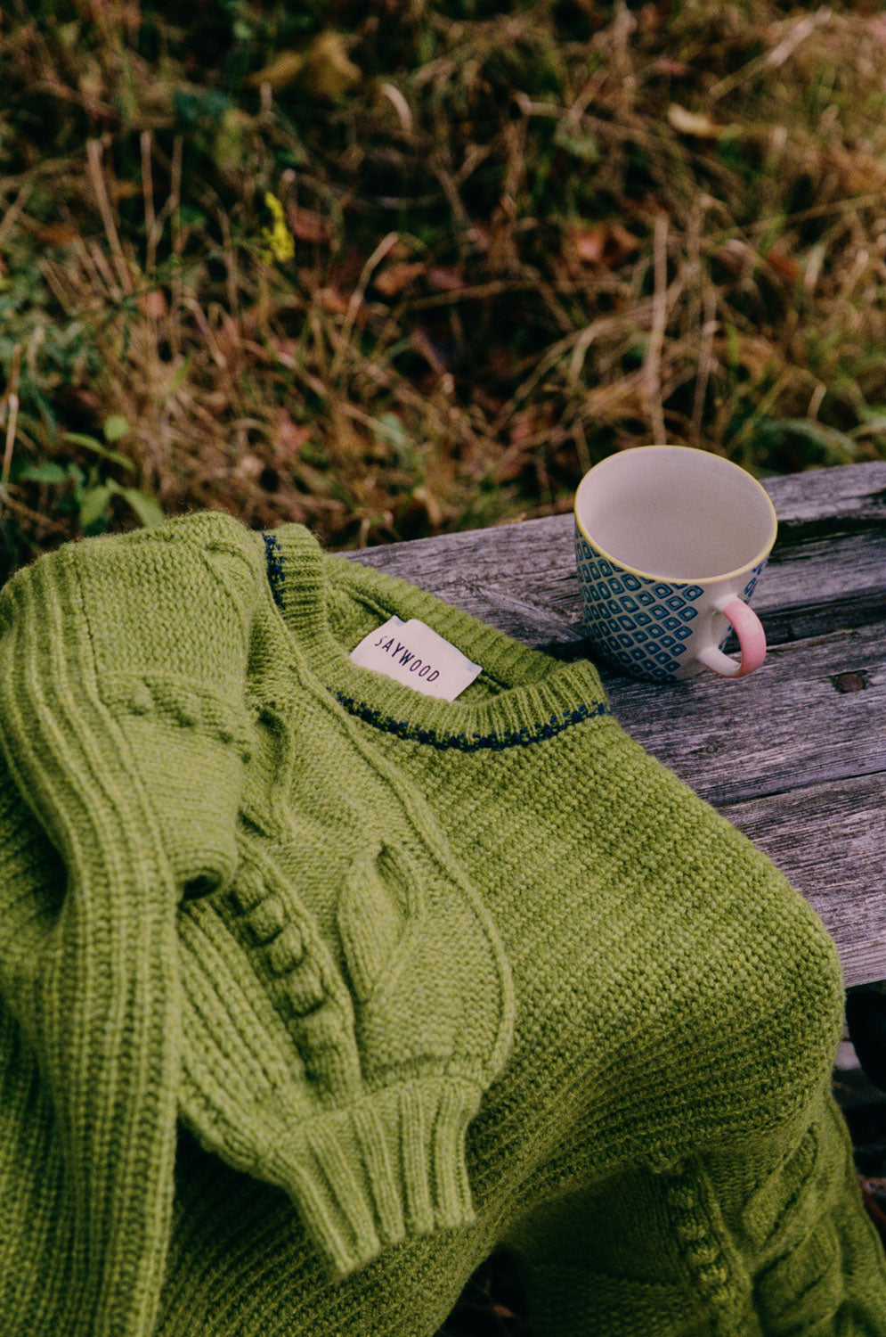 Adams Knitted Fishermans Rib Sweater, Dewy Moss Green