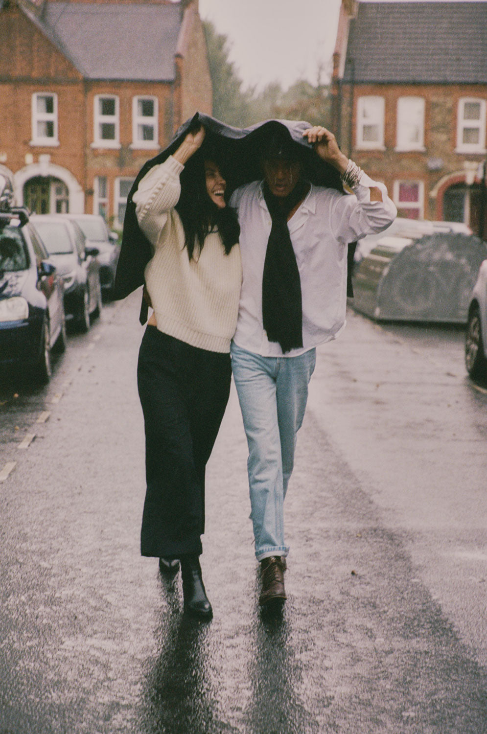 Adams Knitted Fishermans Rib Sweater, Cream