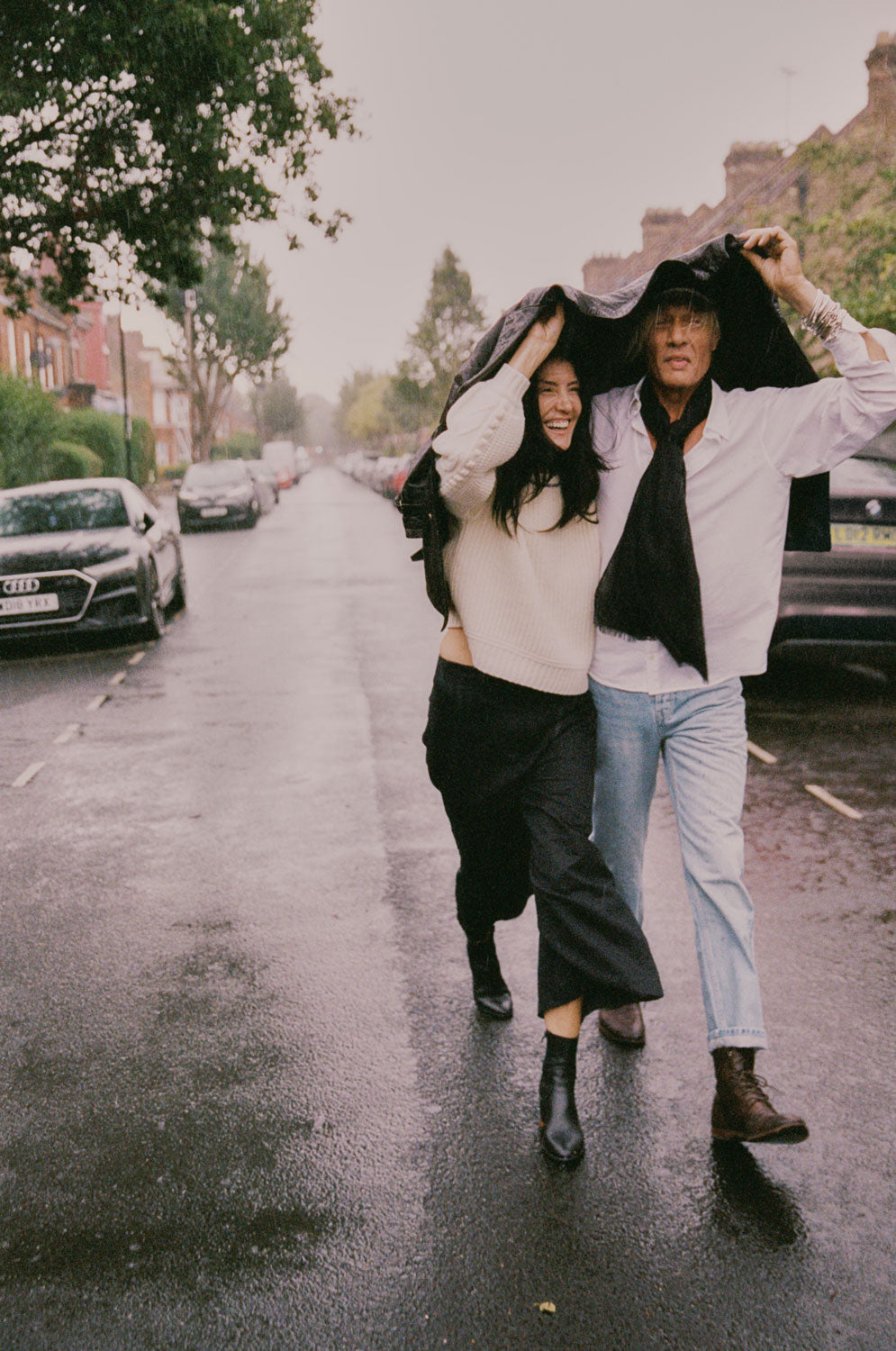 Adams Knitted Fishermans Rib Sweater, Cream