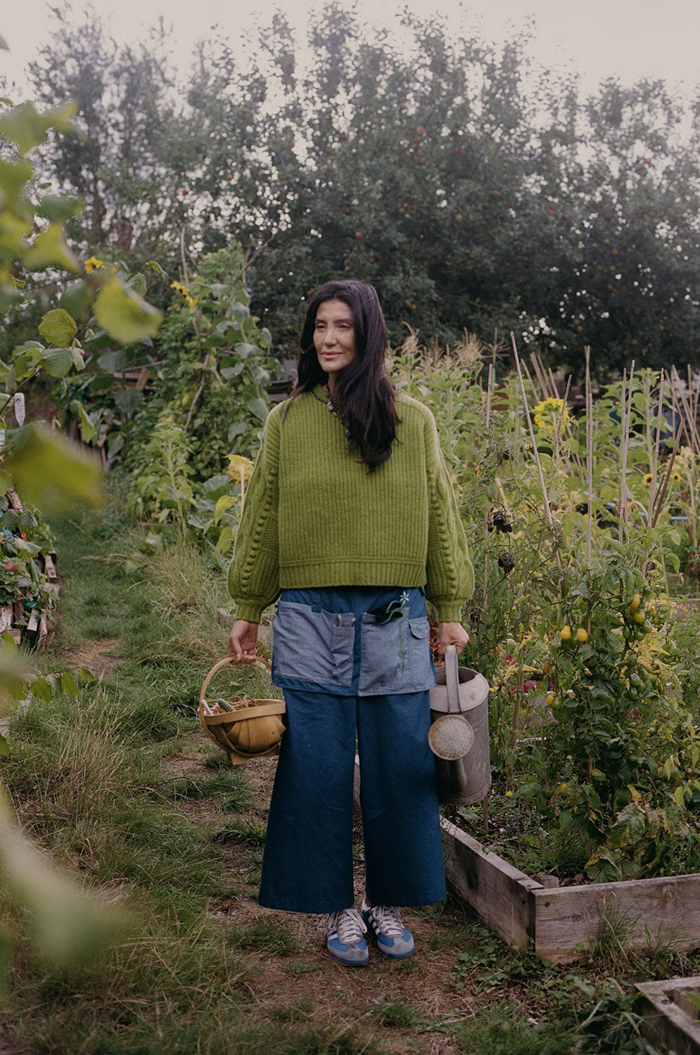 Adams Knitted Fishermans Rib Sweater, Dewy Moss Green