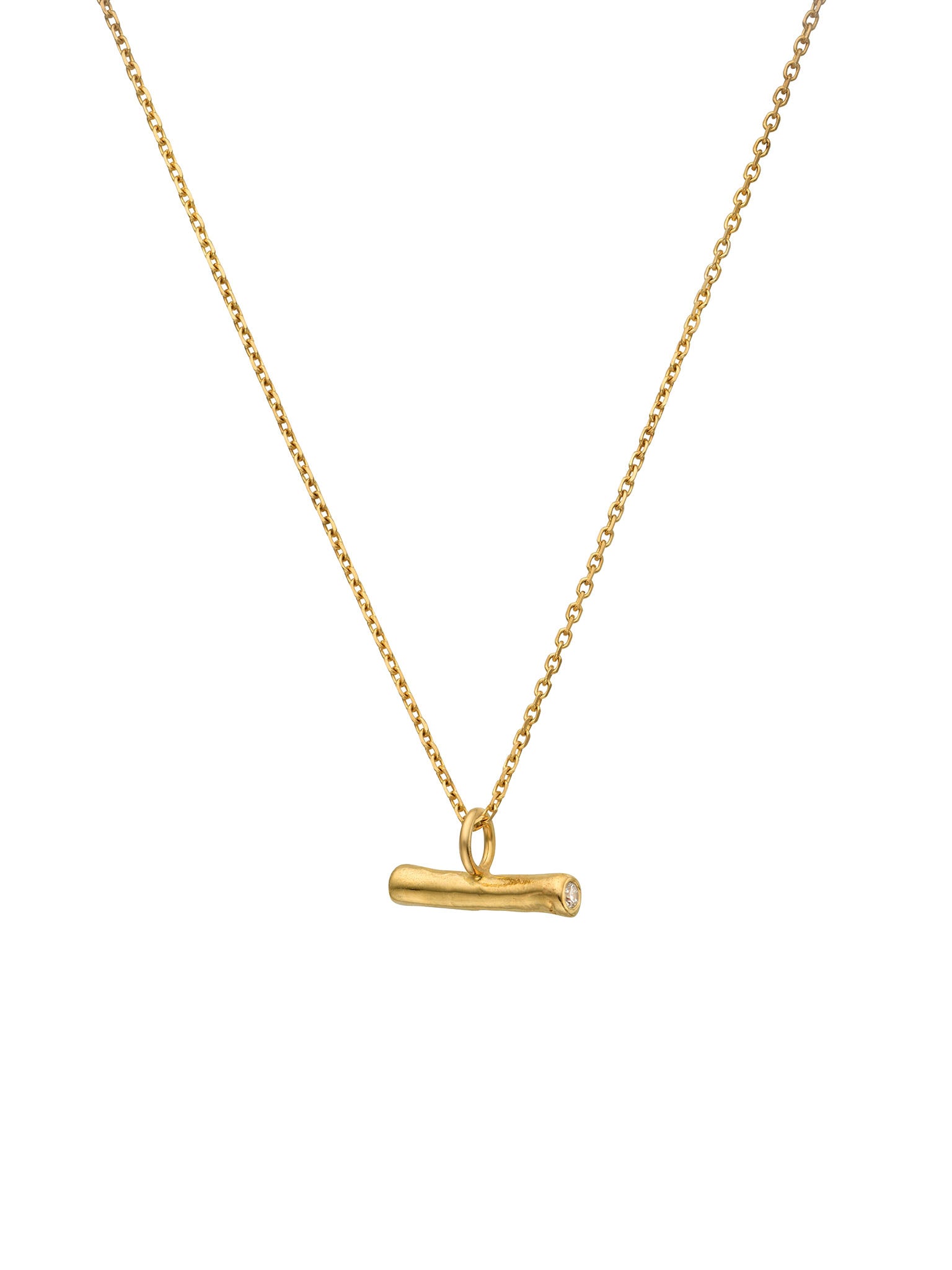 Wand Diamond Necklace 14k Gold