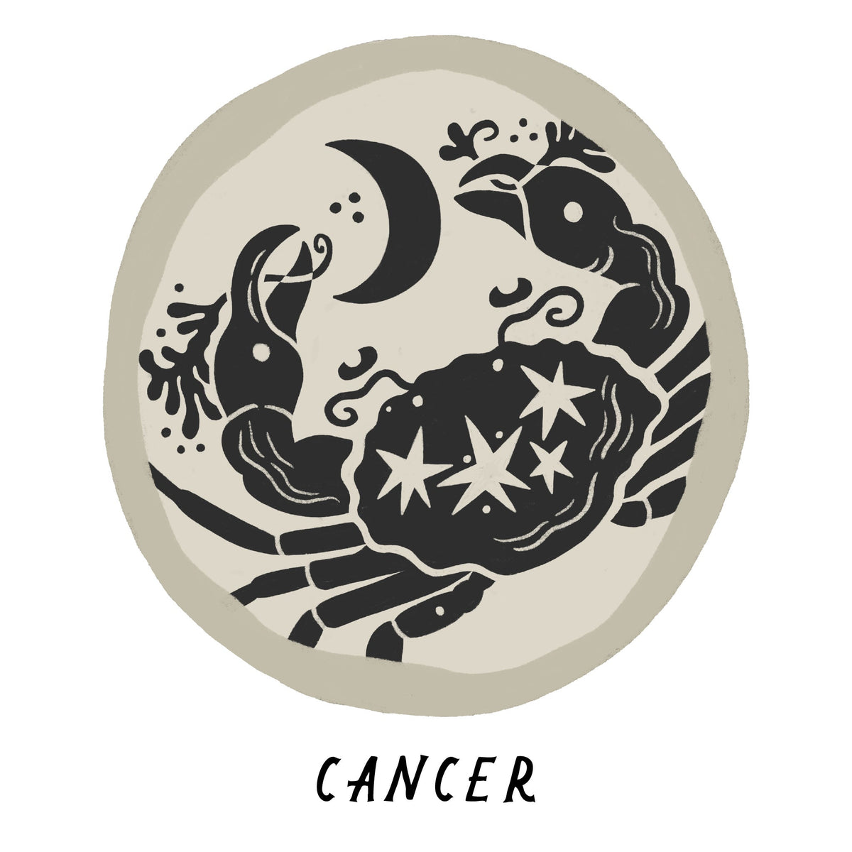 Gold Zodiac Coin Pendant Necklace • Cancer