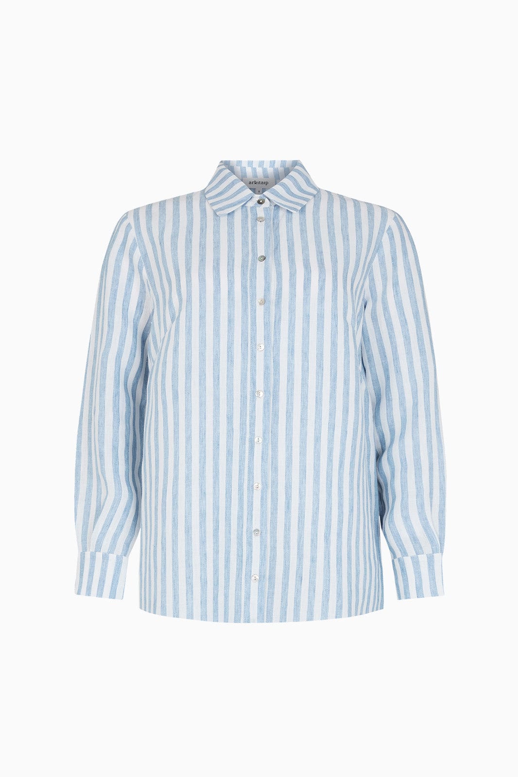 The Gina Oversized Shirt in striped blue