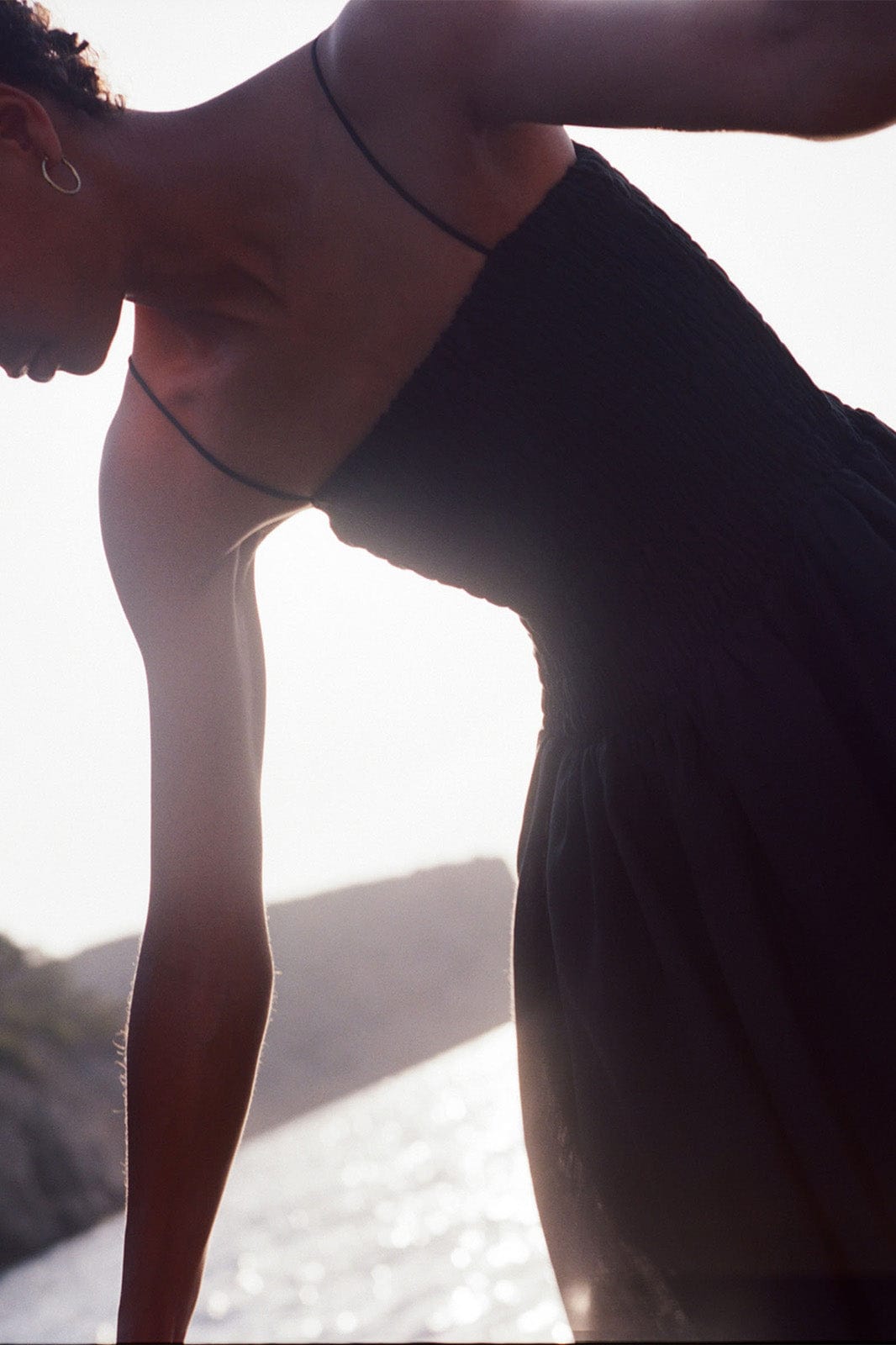 arkitaip Maxi Dresses The Harlow Smocked Mini Dress in black