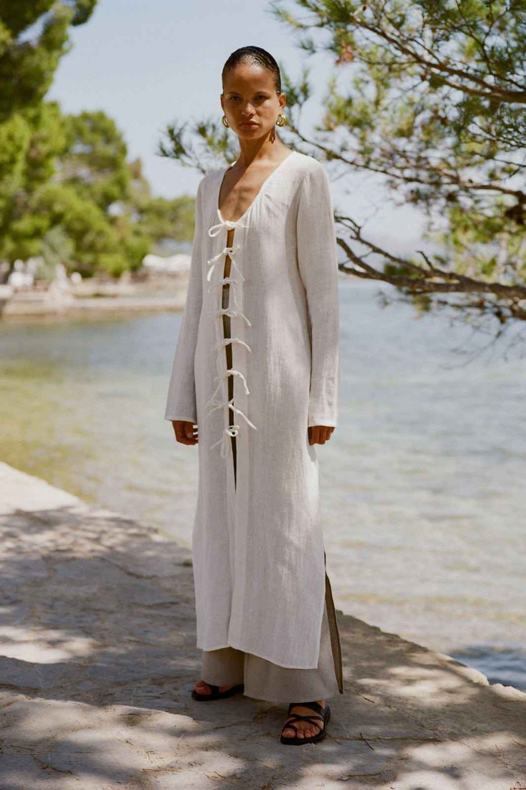 The Michi Maxi Kaftan in off-white