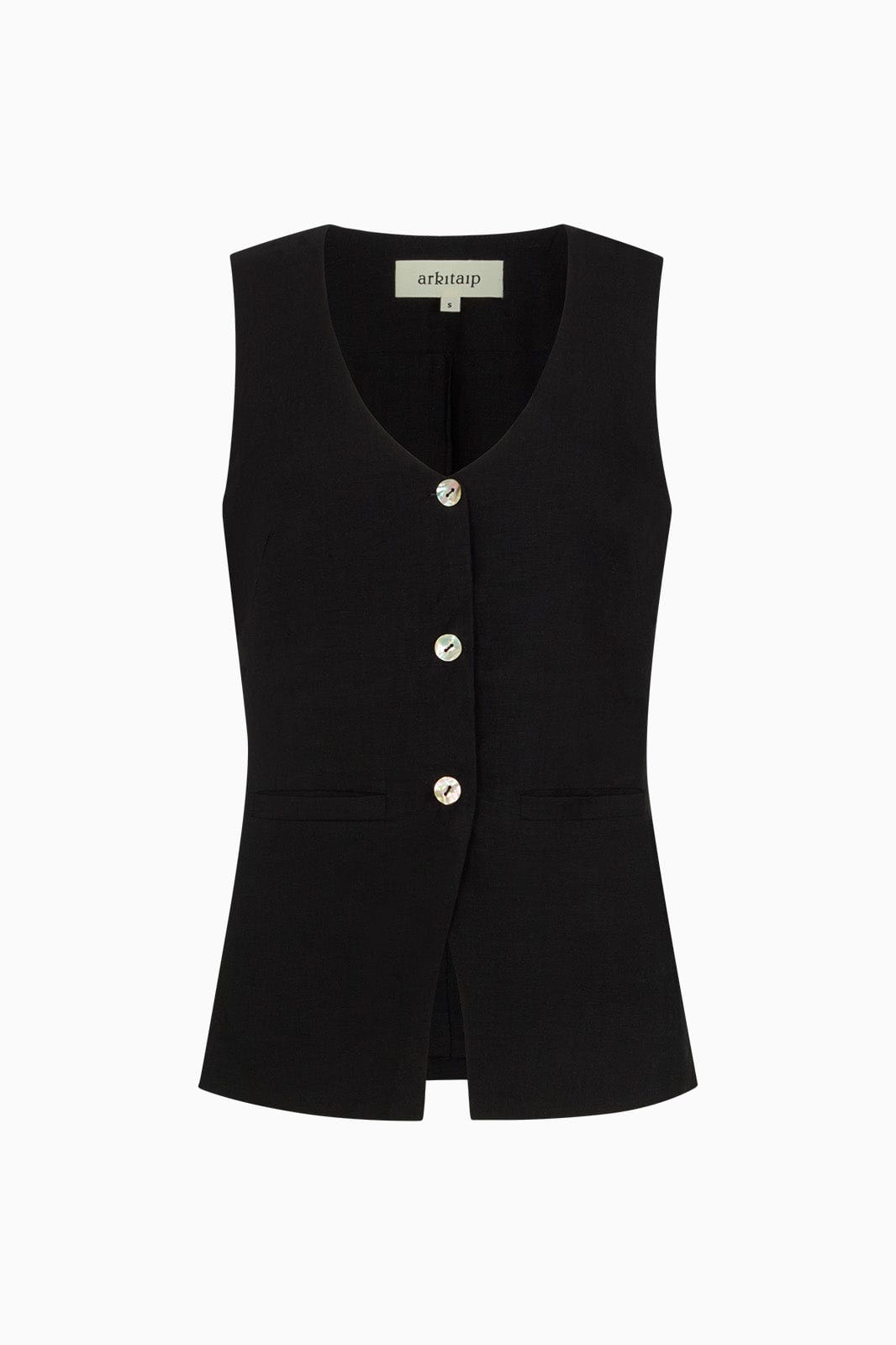 The Rosalie Buttoned Vest in black