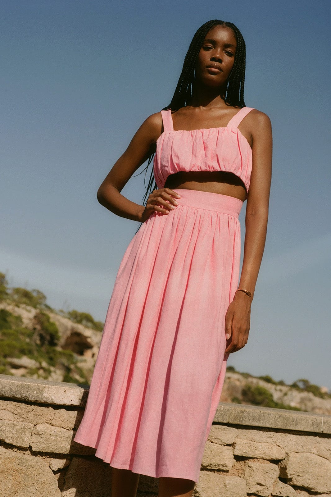 arkitaip Tops The Mila Crop Top in bubblegum pink