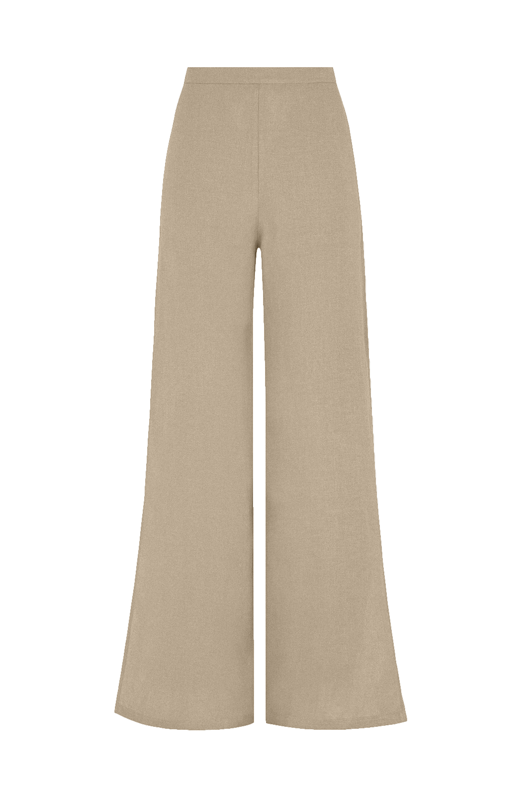The Lena Wide-Leg Wool Trousers with side slit in beige