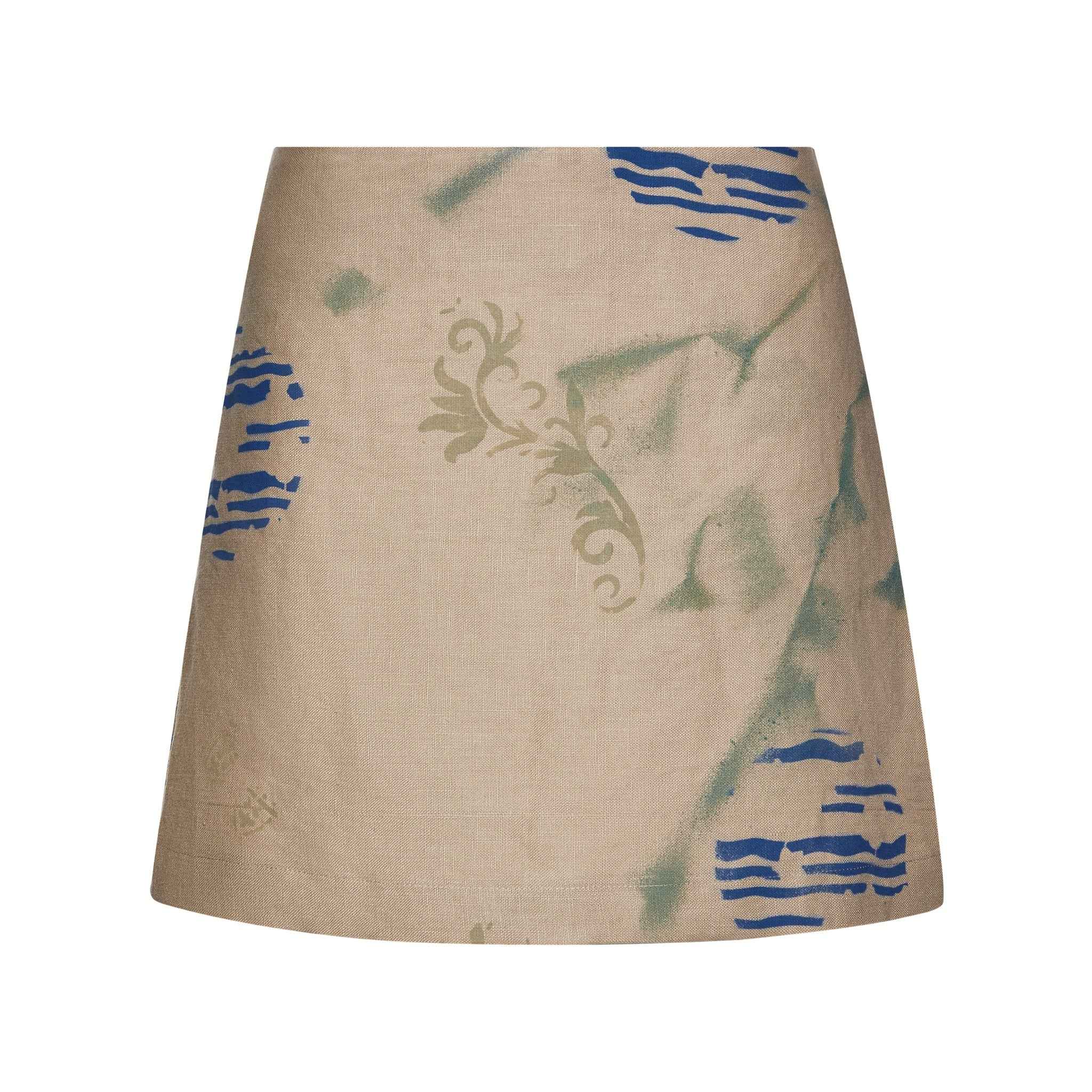 Cabane Hand-Painted Miniskirt