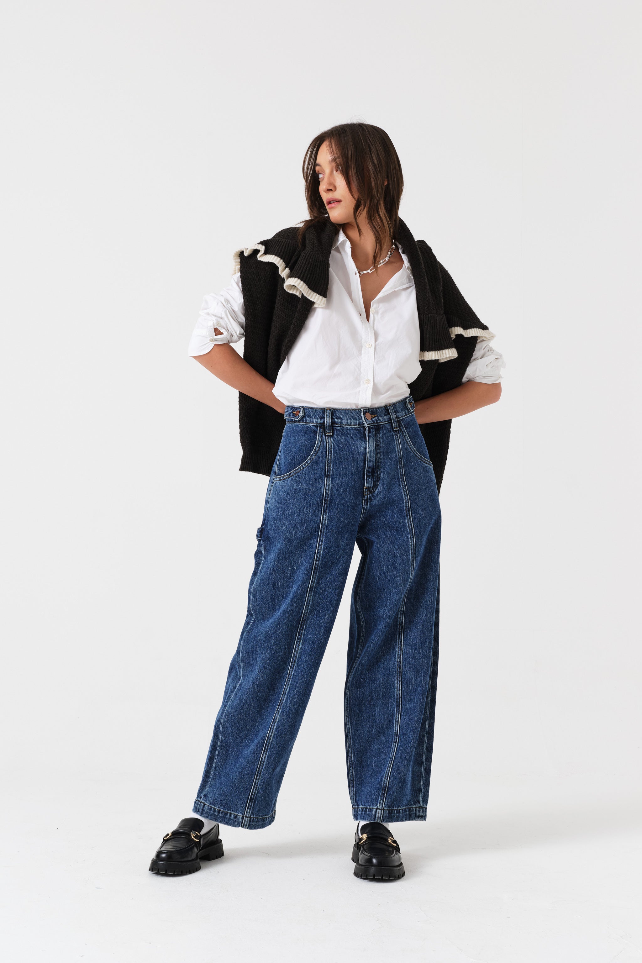 Cami Wide Barrel Leg Jean in Phoenix