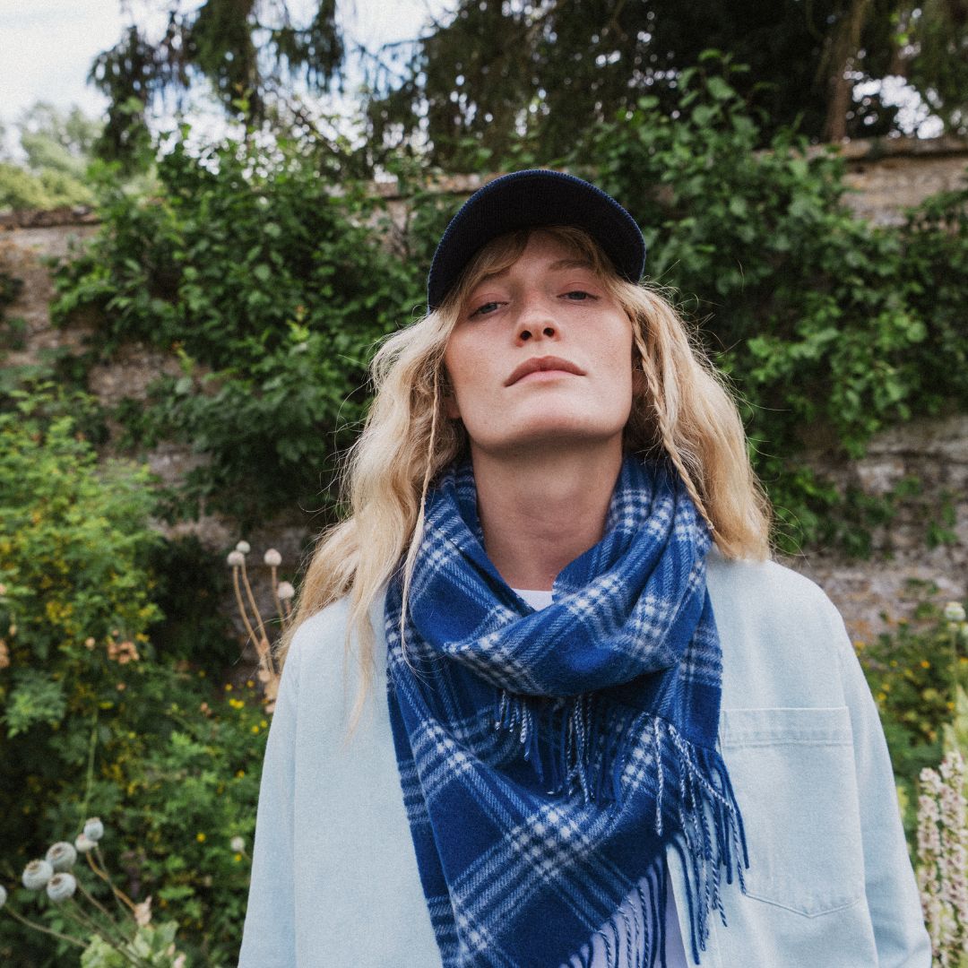Cheltenham Check Twisted Snood | Bluebell