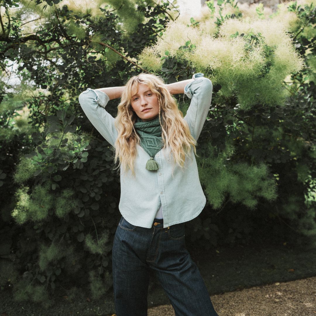 Coombe Cable Twisted Snood | Sage