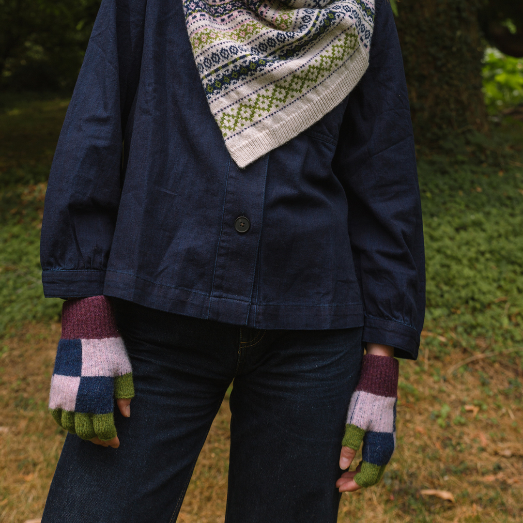 Check Fingerless Glove | Blossom