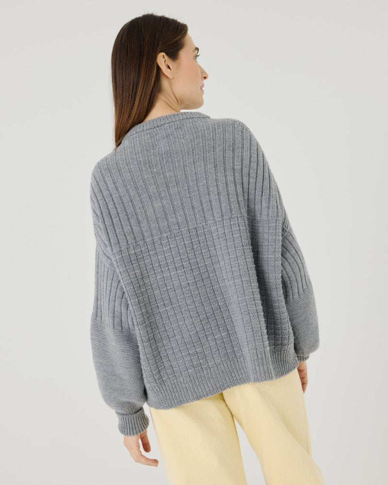 Delčia: Fog Grey Merino Wool Sweater