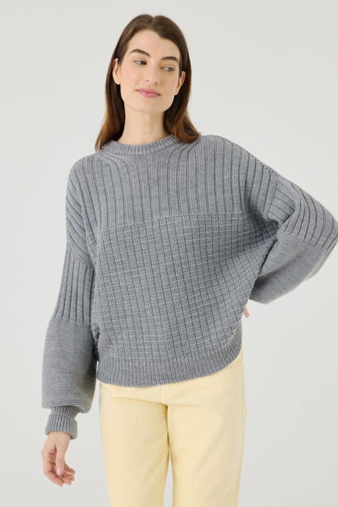 Delčia: Fog Grey Merino Wool Sweater