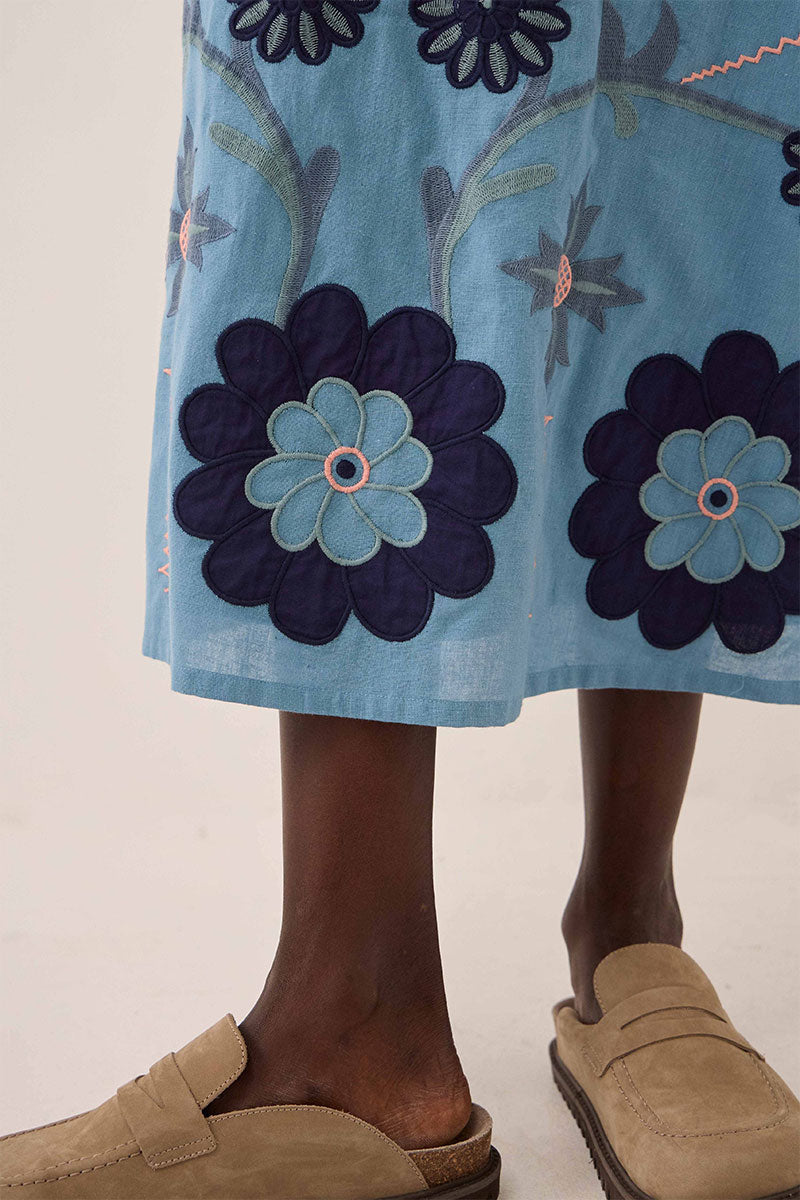 Anyar Applique Placement Embroidery Dress