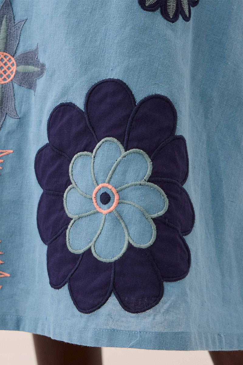 Anyar Applique Placement Embroidery Dress