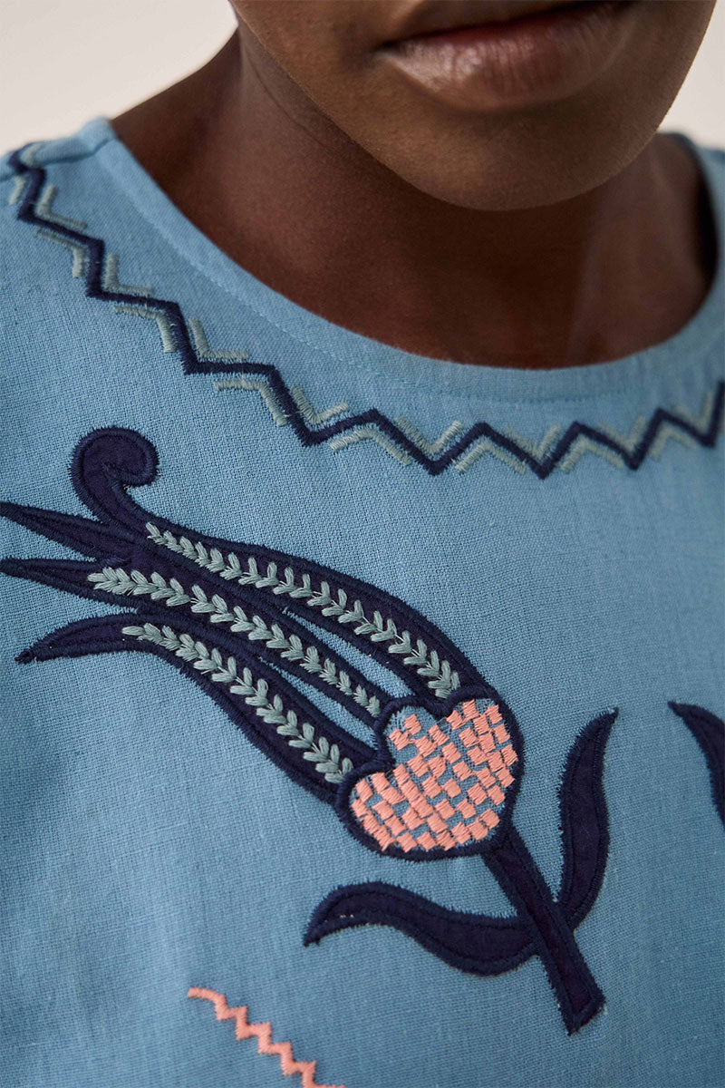 Anyar Applique Placement Embroidery Dress