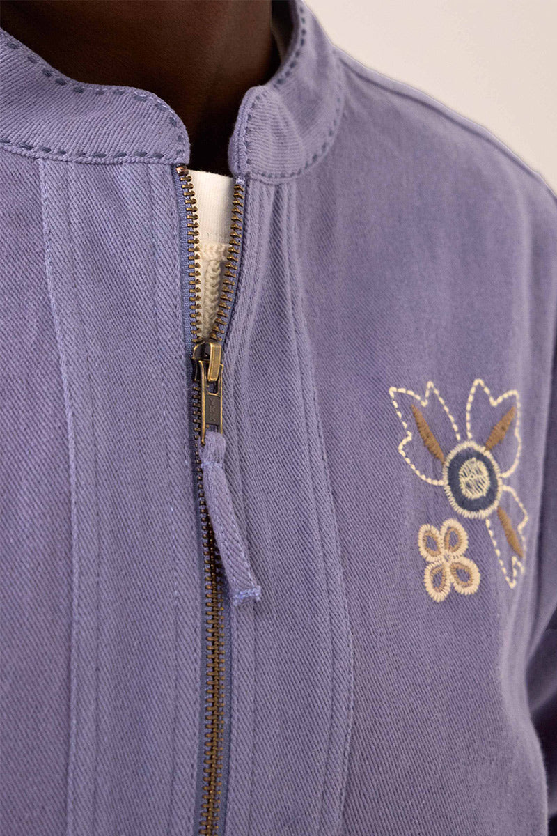 Anyar Botanical Embroidered Cotton Twill Jacket