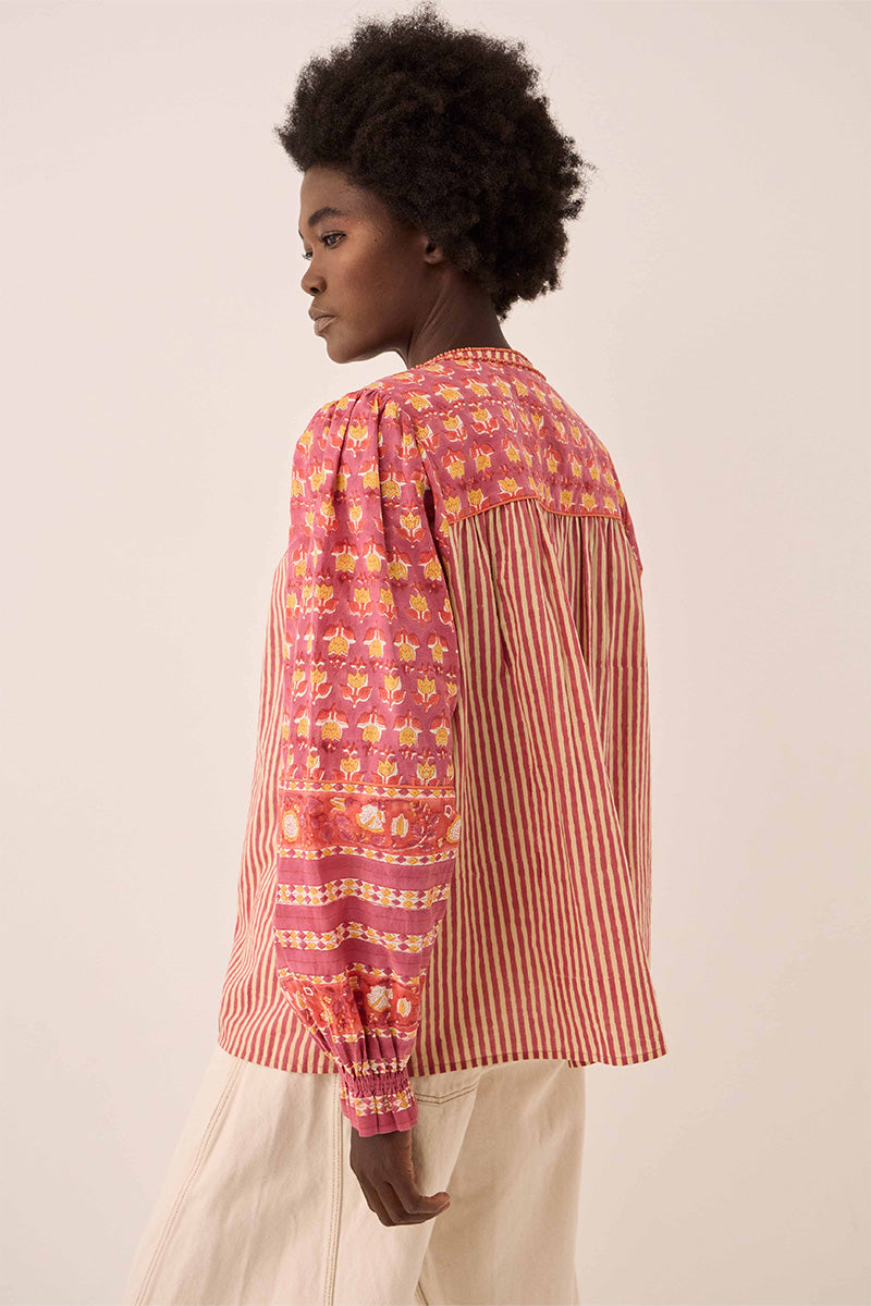 Devyn Hand Block Print Cotton Top