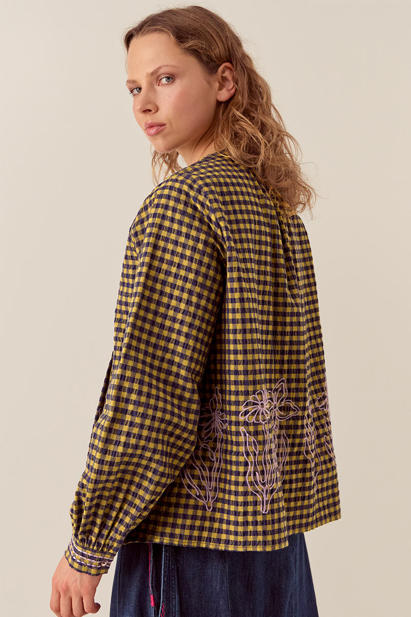 Dilly Gingham Cotton Blouse