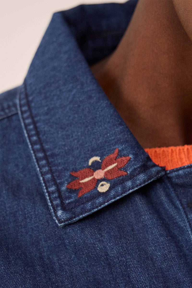 Marion Indigo Denim Embroidered Jacket