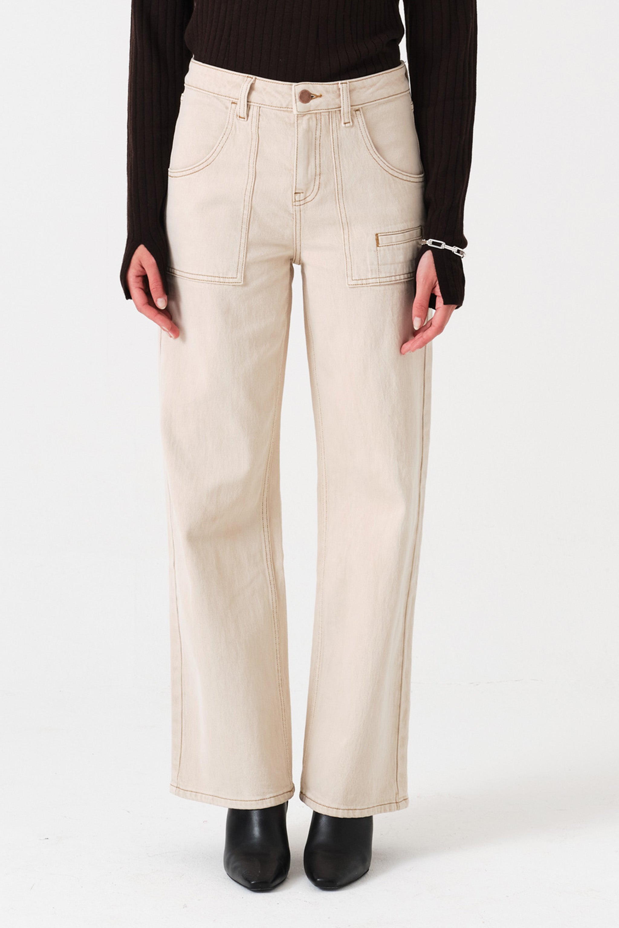 Eden Wide Leg Jean in Pebble - seventy + mochi
