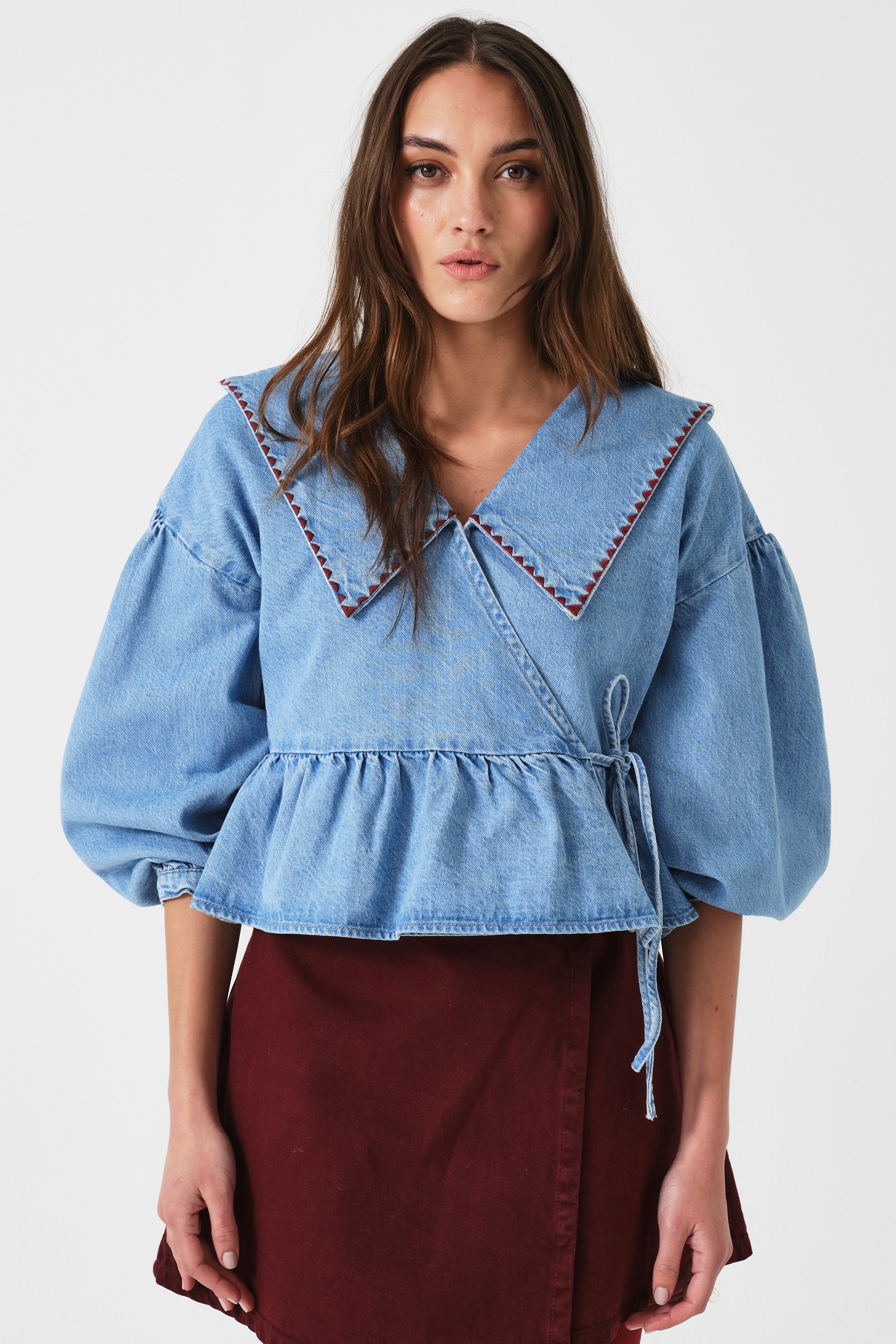 Nour Blouse in Summer Sky - seventy + mochi