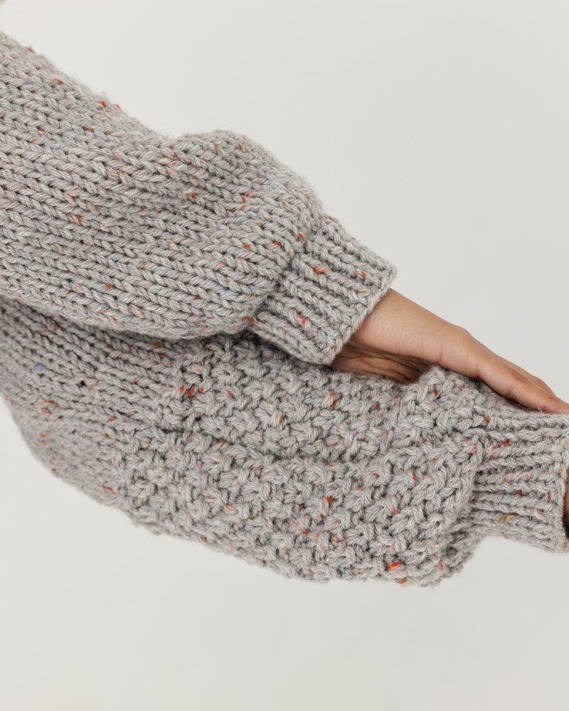 Heartbreaker: Speckled Grey Wool Sweater