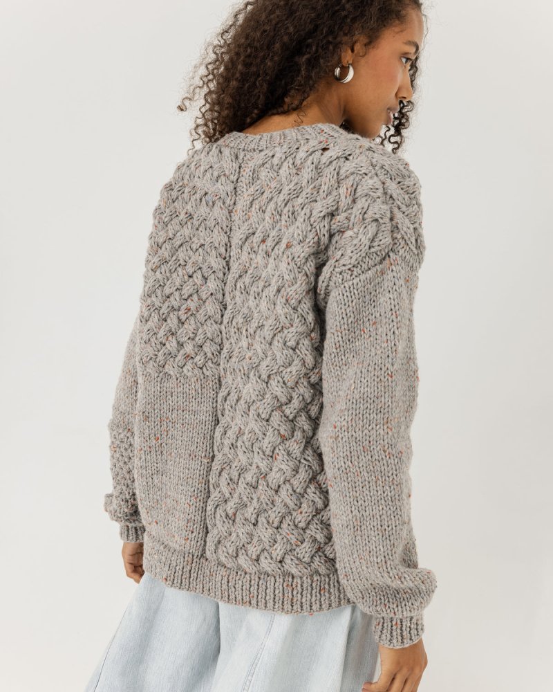 Heartbreaker: Speckled Grey Wool Sweater