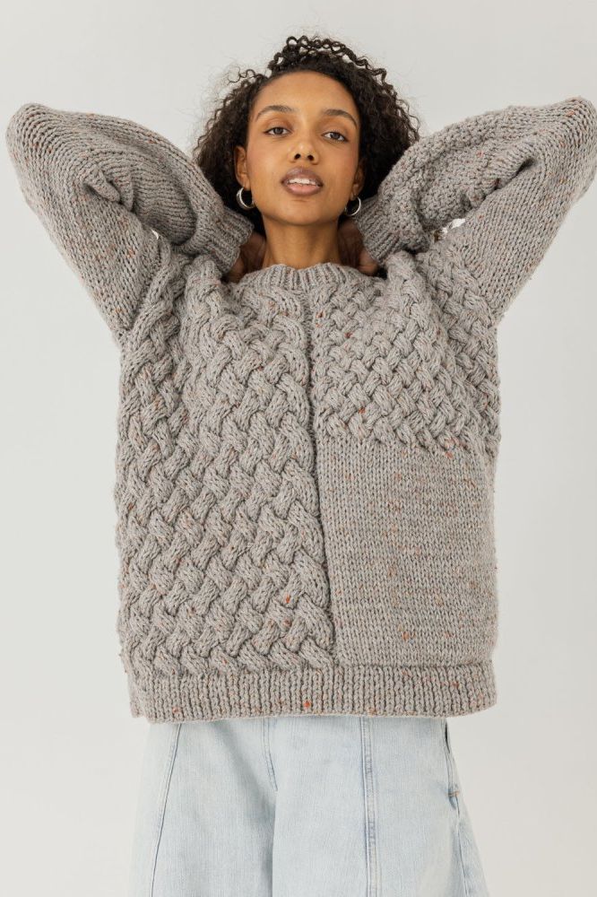 Heartbreaker: Speckled Grey Wool Sweater