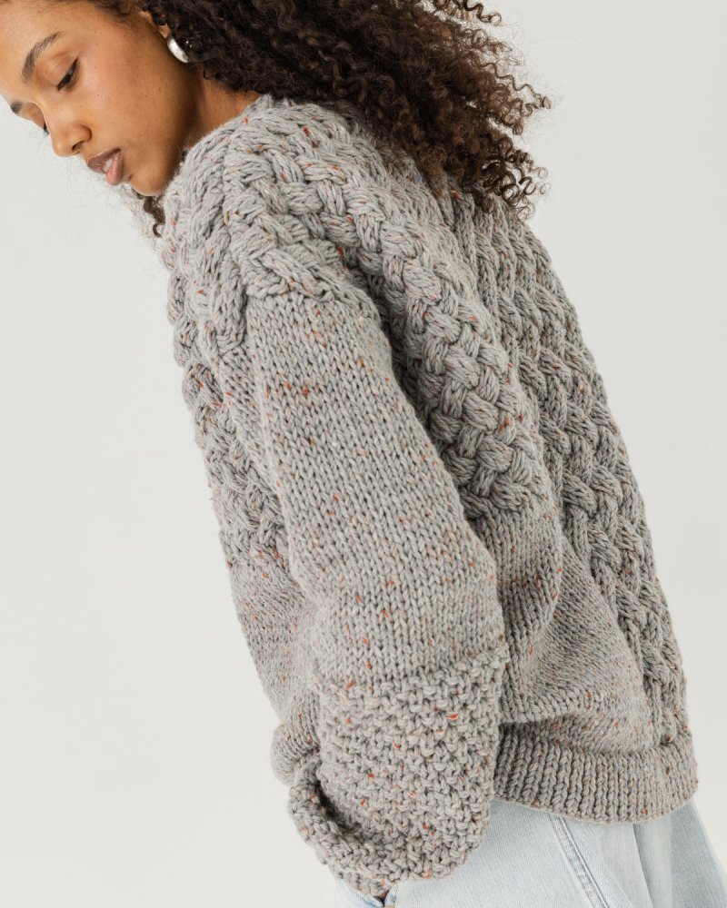 Heartbreaker: Speckled Grey Wool Sweater