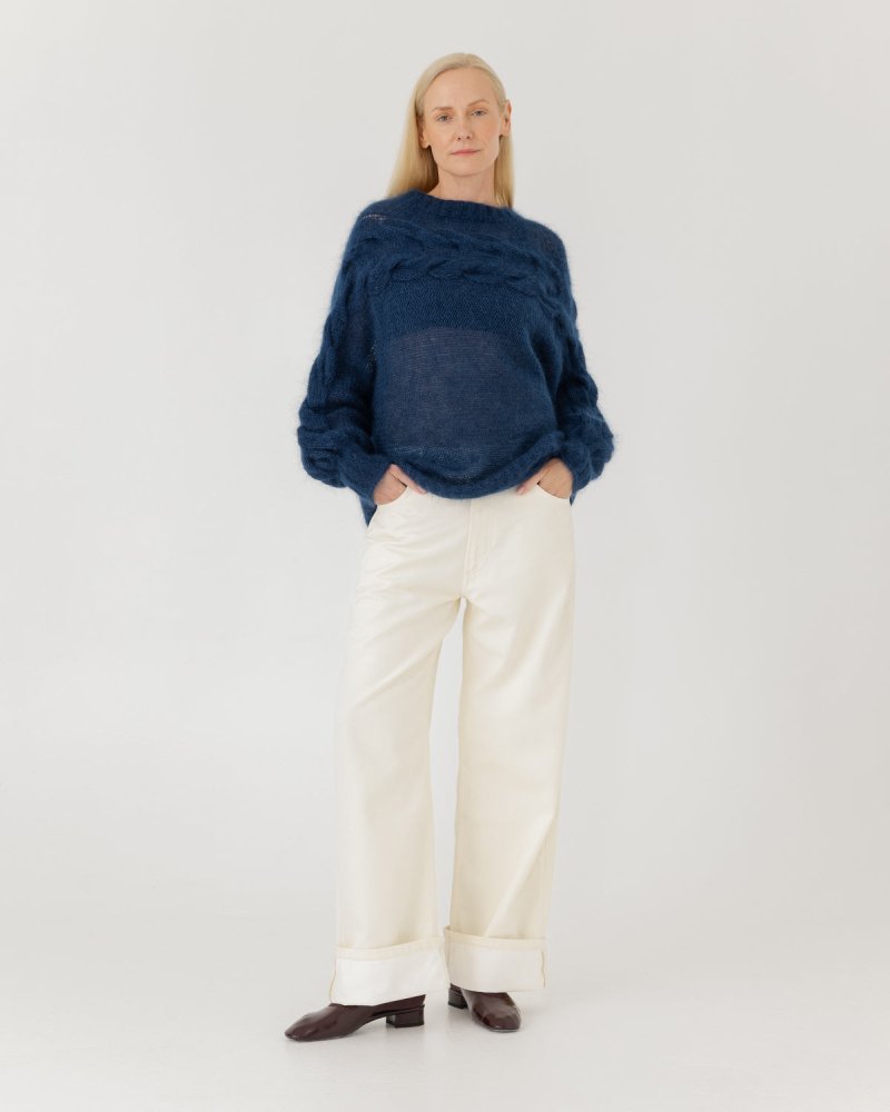 Jūra: Midnight Blue Silk & Mohair Sweater