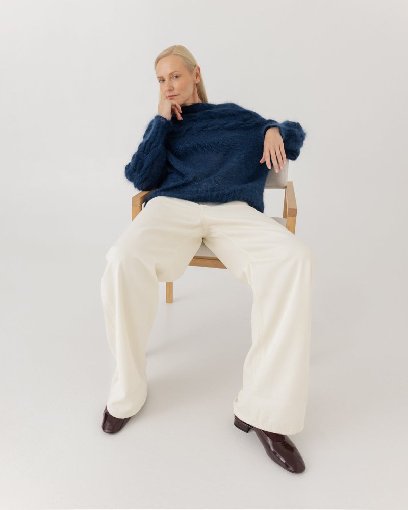 Jūra: Midnight Blue Silk & Mohair Sweater