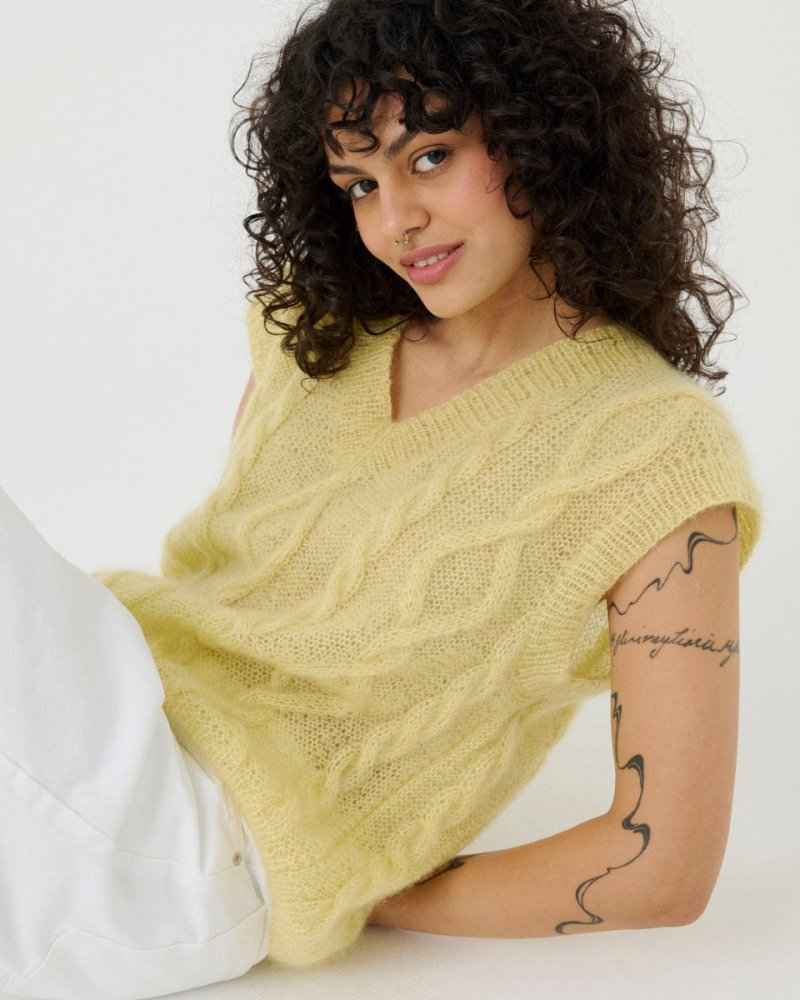 Laimė: Butter Yellow Silk & Mohair Vest